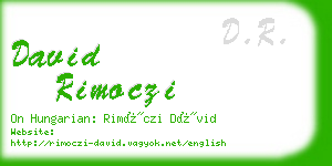 david rimoczi business card